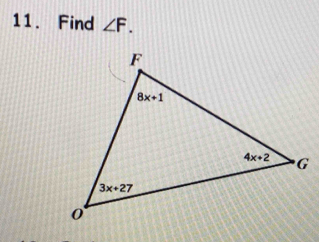 Find ∠ F.