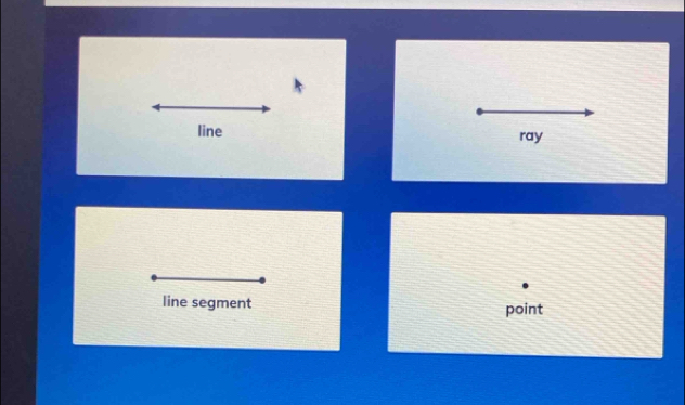 line ray
line segment point