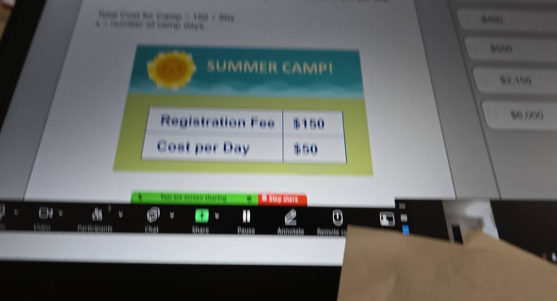 14f 1 
% 499
9000
SUMMER CAMPI
$2.190
Registration Fee $150
36.999
Cost per Day

an Pause