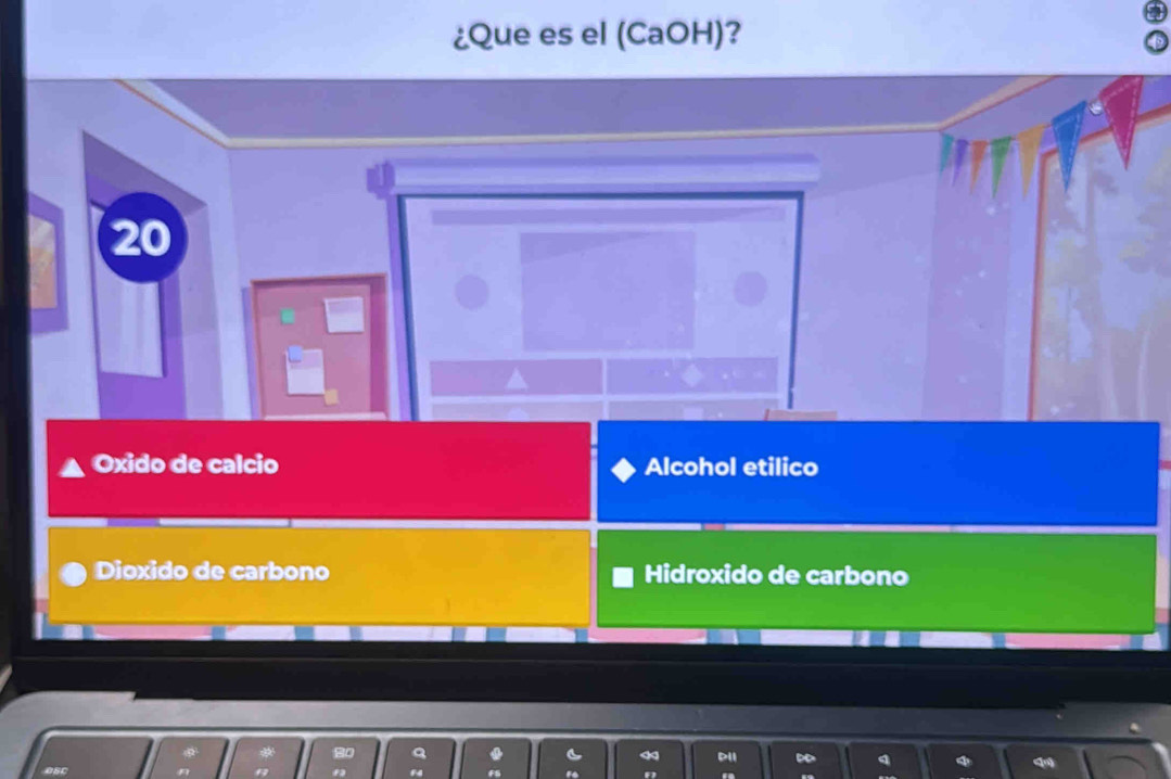 ¿Que es el (CaOH)?
20
Oxido de calcio Alcohol etilico
Dioxido de carbono Hidroxido de carbono