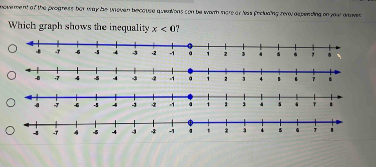 Solved: novement of the progress bar may be uneven because questions ...