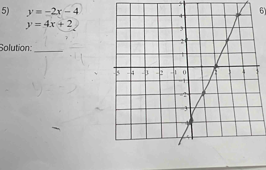 5
5) y=-2x-4 6)
y=4x+2
Solution:_