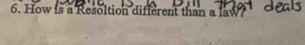 How is a Resoltion different than a law?