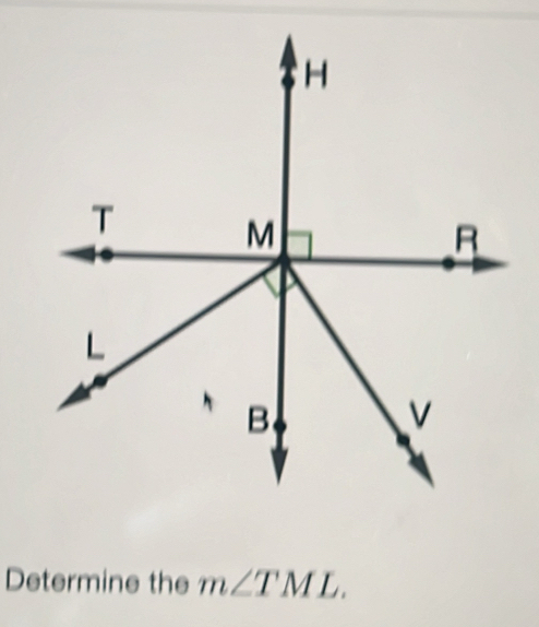 Determine the m∠ TML.