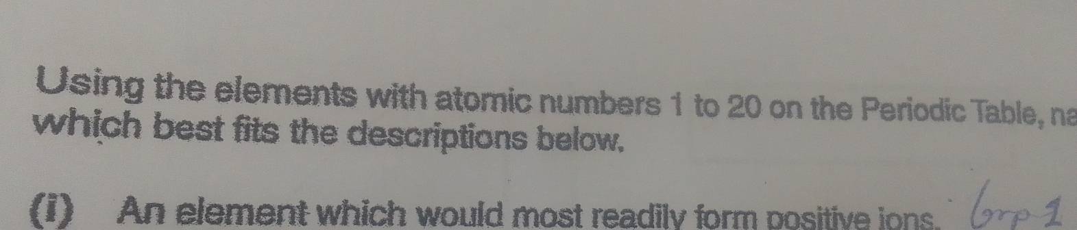 Solved: Using the elements with atomic numbers 1 to 20 on the Periodic ...
