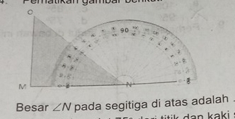 Besar ∠ N pada segitiga di atas adalah