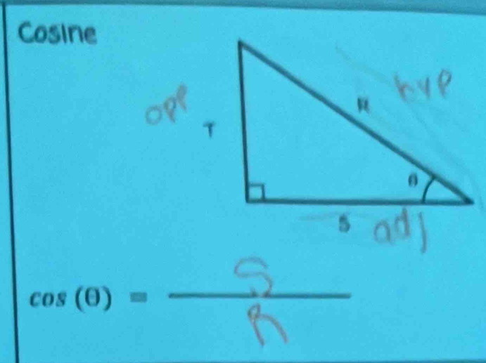 Co sine cos (θ )=
_