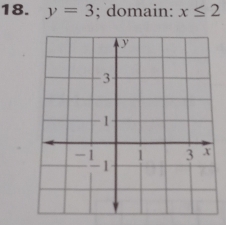 y=3; domain: x≤ 2