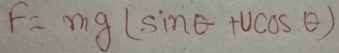 F=mg(sin θ +mu cos θ )