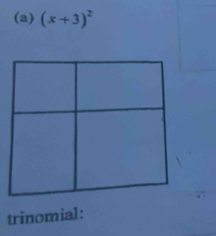 (x+3)^2
trinomial: