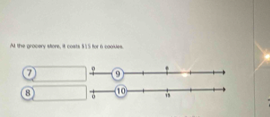 At the grocery store, it costs $15 for 6 cookies.
7
8