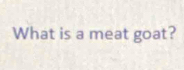 What is a meat goat?