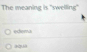 Solved: The meaning is "swelling" edema aqua [Others]