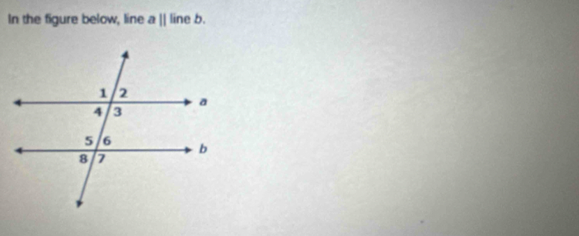 In the figure below, line aparallel lineb.