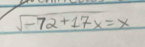 sqrt(-72)+17x=x