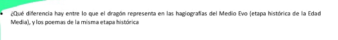 ¿Qué diferencia hay entre lo que el dragón representa en las hagiografías del Medio Evo (etapa histórica de la Edad 
Media), y los poemas de la misma etapa histórica