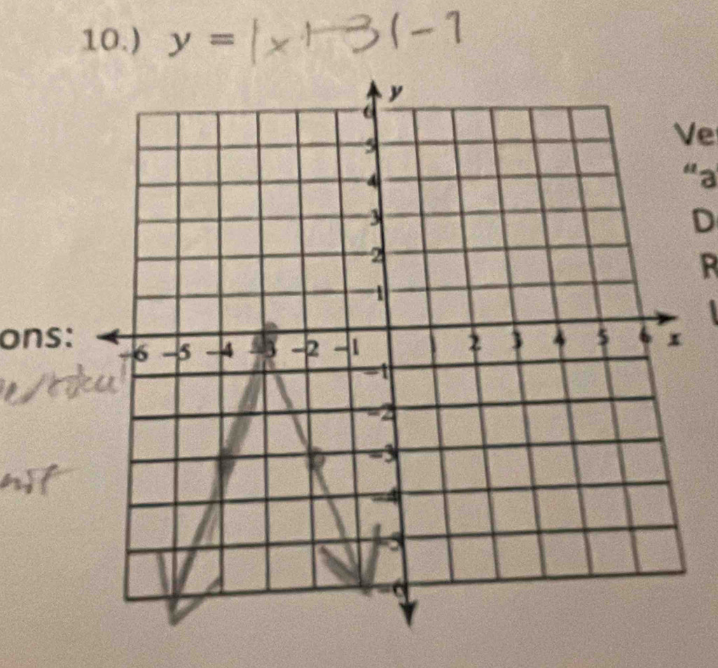 10.) y=
Ve 
“a 
D
R
ons: