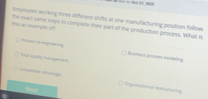 Solved: À 38 due on Oct 27, 2025 Employees working three different ...