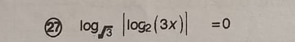 ② log _sqrt(3)|log _2(3x)|=0