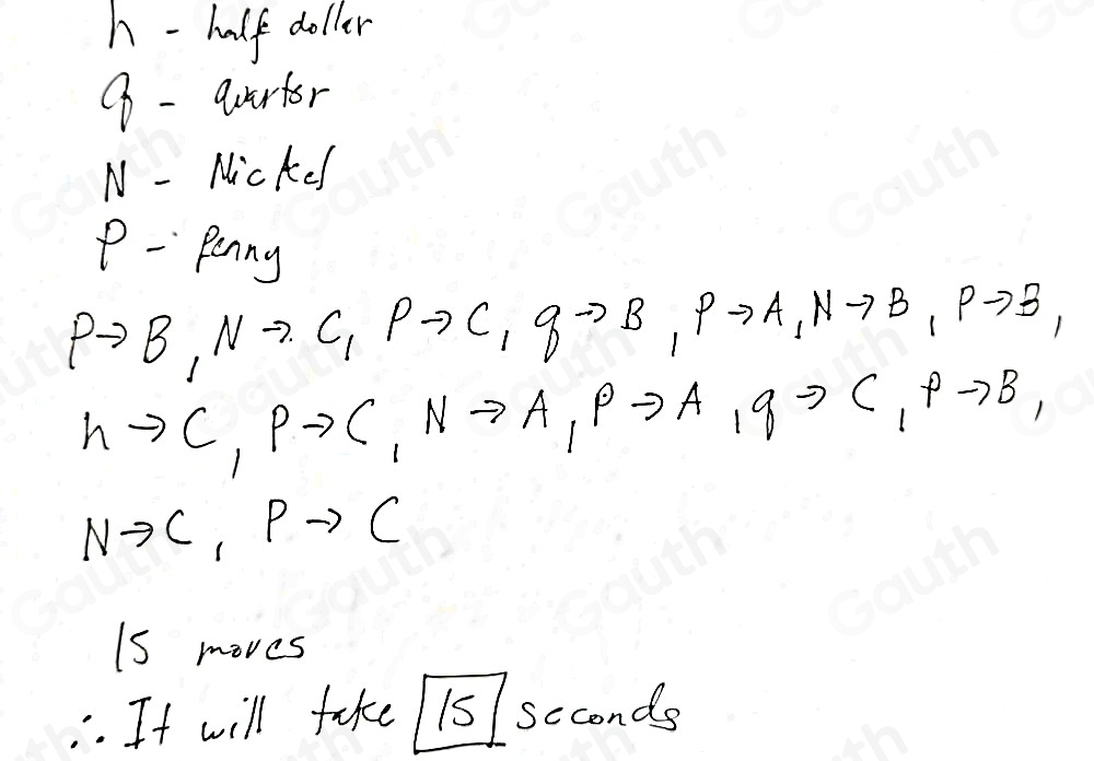 Solved: Place a half-dollar, a quarter, and a nickel in position A as ...