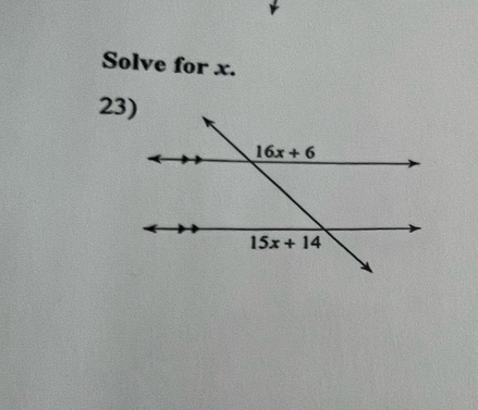 Solve for x.
23)