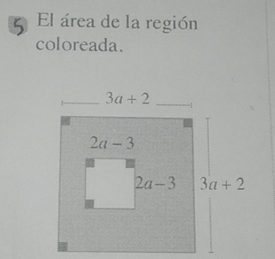 El área de la región
coloreada.