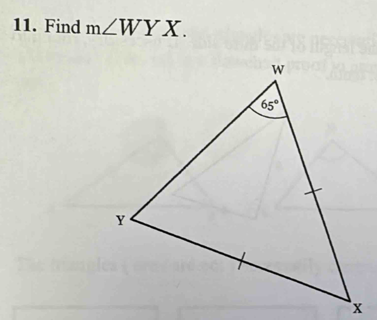 Find m∠ WYX.