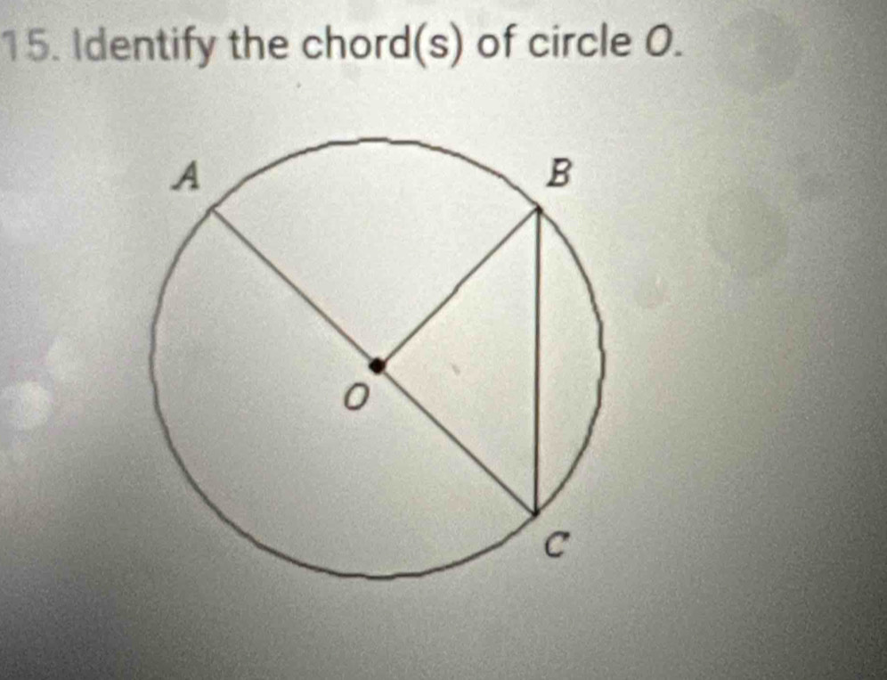 Identify the chord(s) of circle 0.