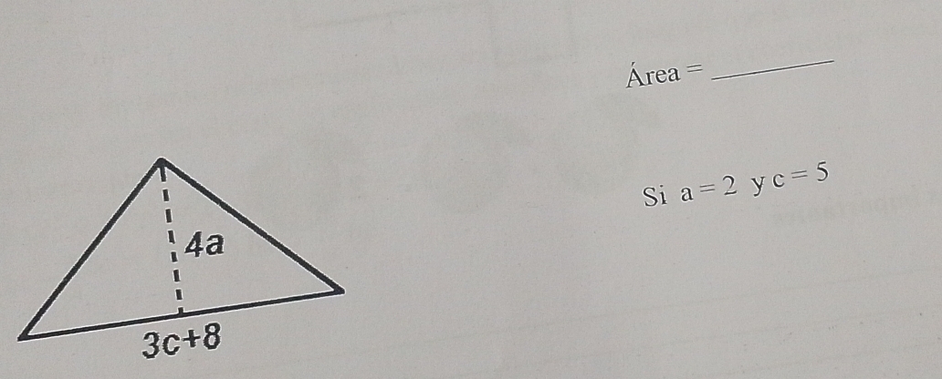 Área =
_
Si a=2 y c=5