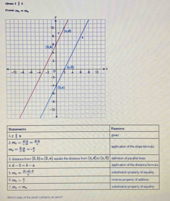 Civert rparallel a
Prove: m_2=m_3
Which step of the proof contains an error?