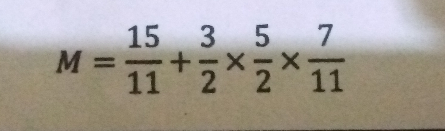 M= 15/11 + 3/2 *  5/2 *  7/11 