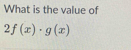 What is the value of
2f(x)· g(x)