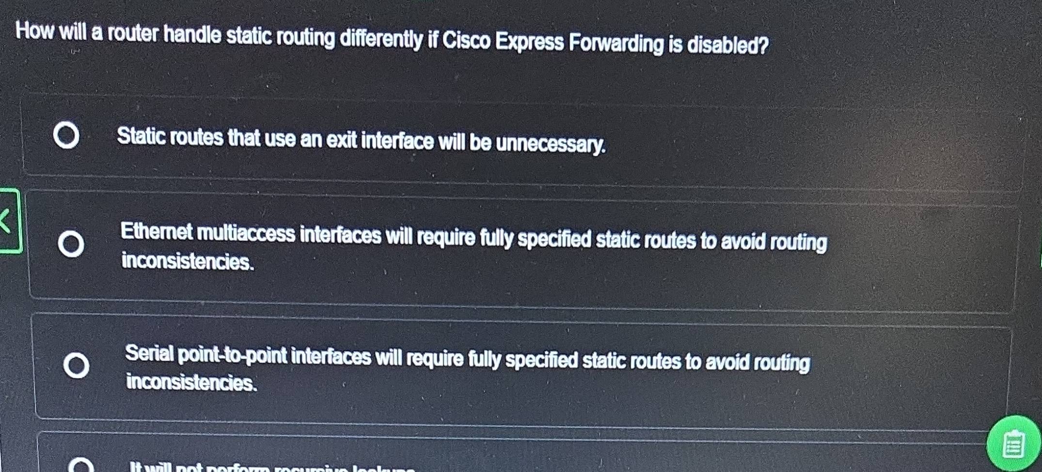 Solved: How will a router handle static routing differently if Cisco ...