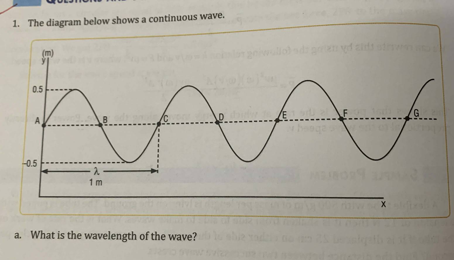 Solved: The diagram below shows a continuous wave. a. What is the ...