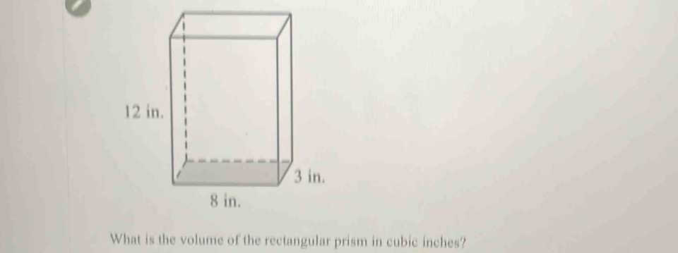 What is the volume of the rectangular prism in cubic inches?