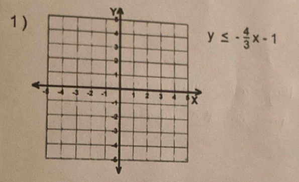 1
y≤ - 4/3 x-1