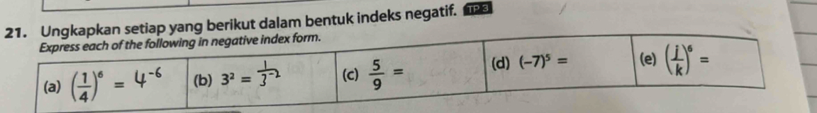 ng berikut dalam bentuk indeks negatif. TP 3