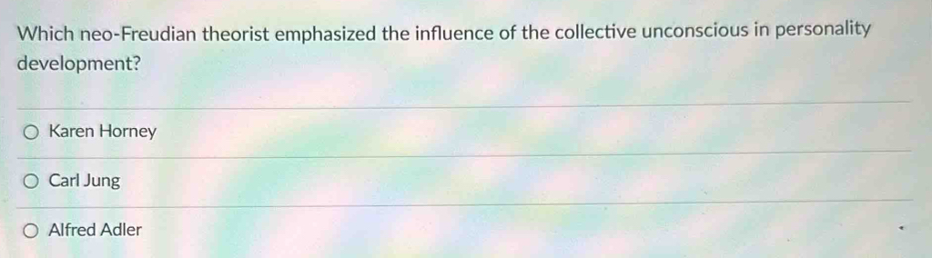 Solved: Which neo-Freudian theorist emphasized the influence of the ...