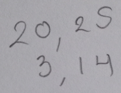 20, 25
(frac 1/2)^2. 3, 14