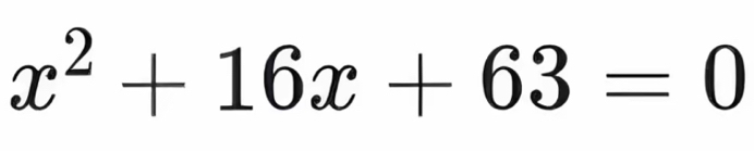 x^2+16x+63=0