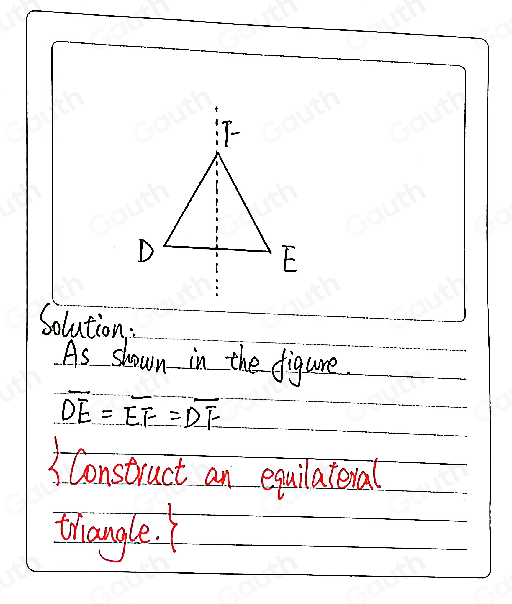 Solved: 1a) Use the given line segment DE to construct DEF , where ...