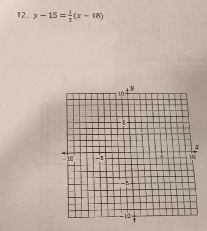 y-15= 1/2 (x-18)