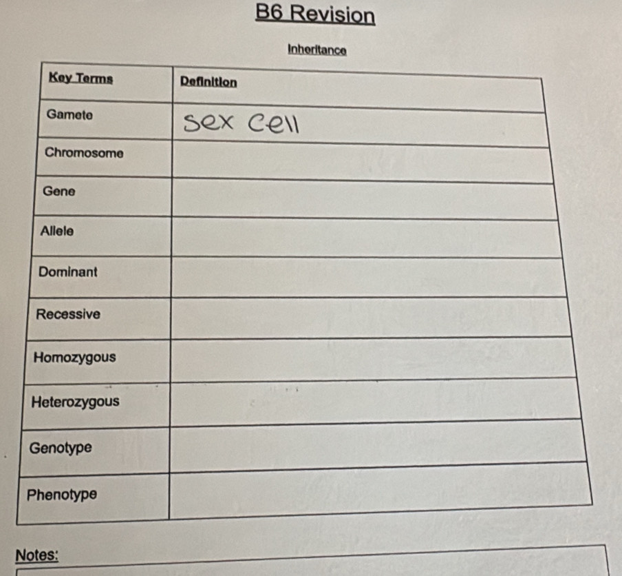 B6 Revision 
Notes: