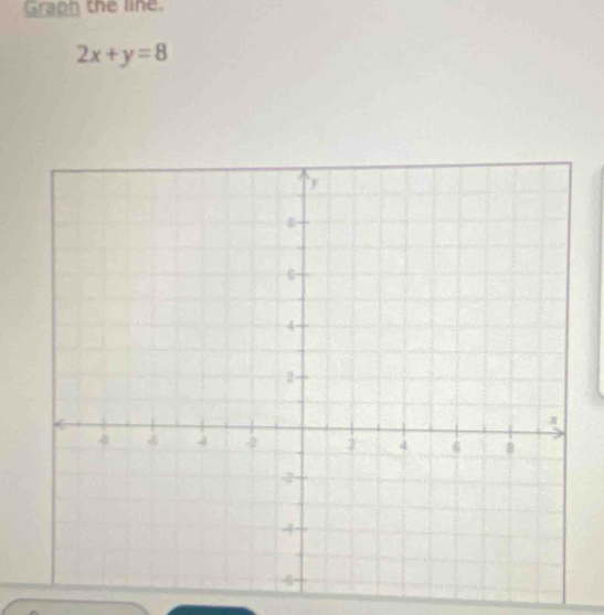 Graph the line.
2x+y=8