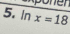 Sonen 
5. ln x=18