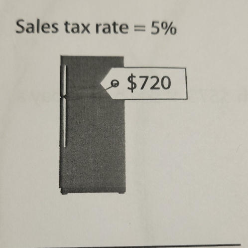 Sales tax rate =5%