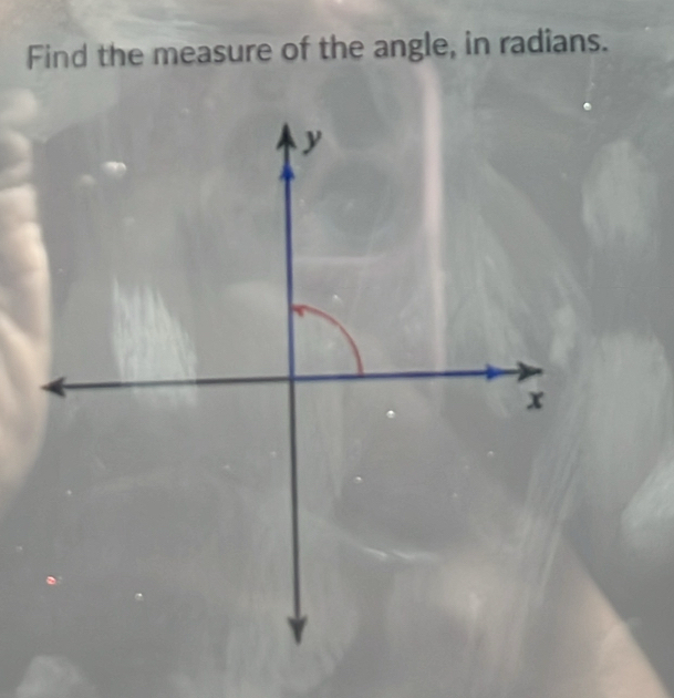 Find the measure of the angle, in radians.