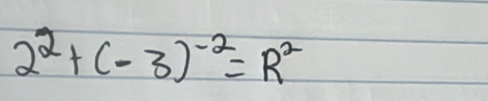 2^2+(-3)^-2=R^2