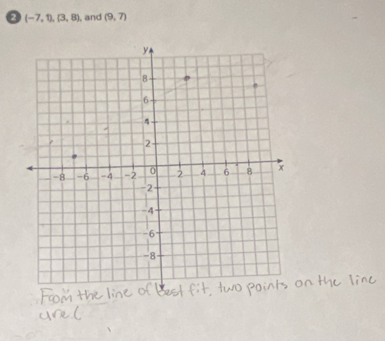 2 (-7,1),(3,8) , and (9,7)