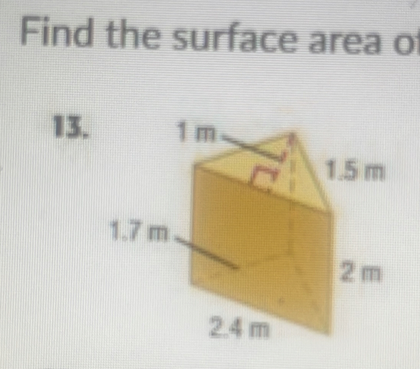 Find the surface area of 
13.